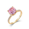 Wholesale Women's 925 Silver Ring Inlaid With High Carbon Diamond Geometric Style 18K Gold Plated