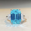 Wholesale Women's 925 Silver Ring With Emerald Cut Pink Diamond Zircon Geometric Style And Electroplating Treatment