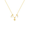 Wholesale Women's Silver 925 Silver Horseshoe Love Zircon Geometric Pendant Necklace With Removable Adjustable O Chain Electroplating