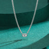 Wholesale Women's 925 Silver Simple Geometric Style Cuban Chain Clavicle Necklace With Simulation Diamond Pendant And Seiko Design
