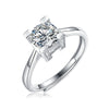 Wholesale Women's 925 Silver Simple Round Moissanite Ring With Sixclaw Inlay And Geometric Pattern And Goldenplated Finish
