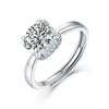 Wholesale Women's 925 Silver Simple Round Moissanite Ring With Sixclaw Inlay And Geometric Pattern And Goldenplated Finish