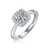 Wholesale Women's 925 Silver Simple Round Moissanite Ring With Sixclaw Inlay And Geometric Pattern And Goldenplated Finish