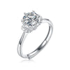 Wholesale Women's 925 Silver Simple Round Moissanite Ring With Sixclaw Inlay And Geometric Pattern And Goldenplated Finish