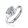 Wholesale Women's 925 Silver Simple Round Moissanite Ring With Sixclaw Inlay And Geometric Pattern And Goldenplated Finish