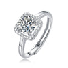 Wholesale Women's 925 Silver Simple Round Moissanite Ring With Sixclaw Inlay And Geometric Pattern And Goldenplated Finish