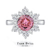 Wholesale Women's Silver 925 Snowflake And Flower Pattern Ring Set With Diamonds