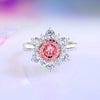 Wholesale Women's Silver 925 Snowflake And Flower Pattern Ring Set With Diamonds