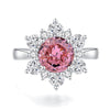 Wholesale Women's Silver 925 Snowflake And Flower Pattern Ring Set With Diamonds