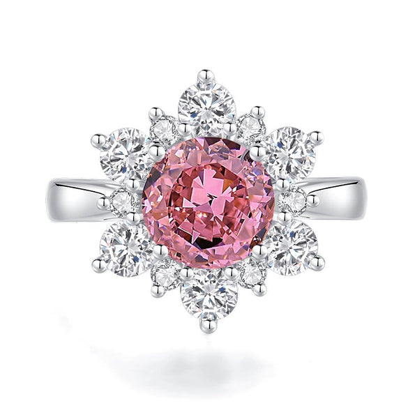 Wholesale Women's Silver 925 Snowflake And Flower Pattern Ring Set With Diamonds
