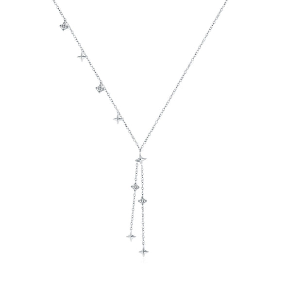 Wholesale Women's 925 Silver Star Shaped Pendant Necklace With Electroplating And Tassel Yshaped Clavicle Chain
