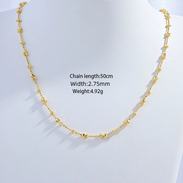 Wholesale Women's Silver 925 Sterling Car Flower Chain Necklace With Geometric U Shape And Electroplating