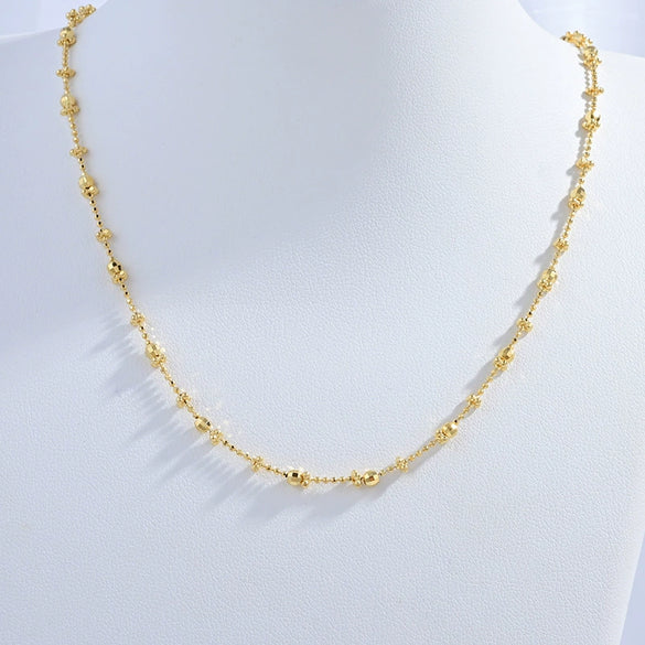Wholesale Women's Silver 925 Sterling Car Flower Chain Necklace With Geometric U Shape And Electroplating