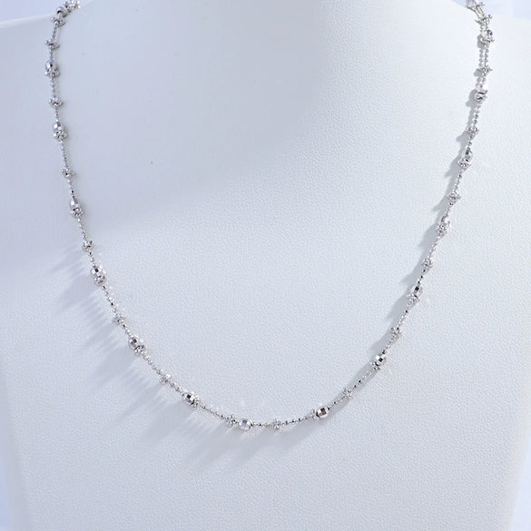 Wholesale Women's Silver 925 Sterling Car Flower Chain Necklace With Geometric U Shape And Electroplating