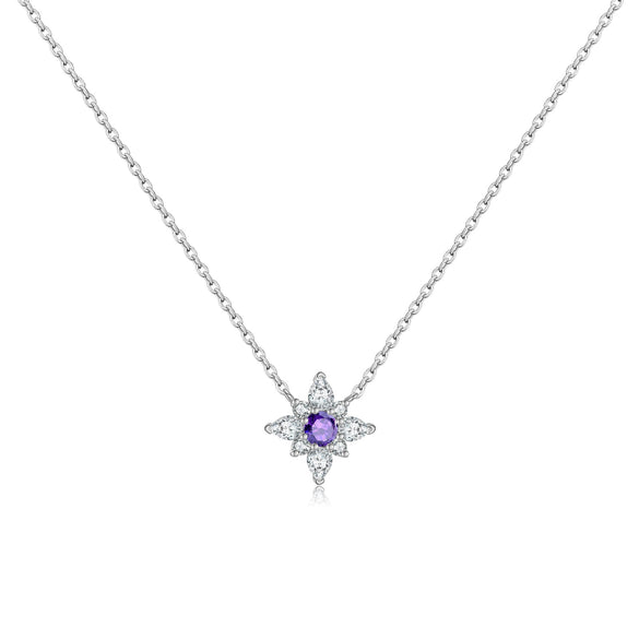 Wholesale Women's Silver 925 Sterling Flower Pendant Clavicle Chain With Geometric Pattern And Electroplated Platinum 18K Gold Design