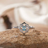 Wholesale Women's Silver 925 Sterling Geometric Style Ring Set With Gems
