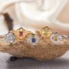 Wholesale Women's Silver 925 Sterling Geometric Style Ring Set With Gems