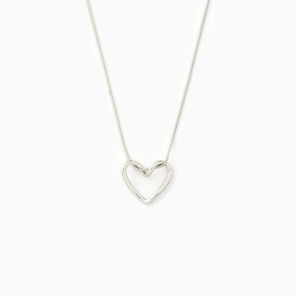 Wholesale Women's Silver 925 Sterling Hollow Heart Geometric Ochain Necklace With Electroplating