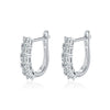Wholesale Women's 925 Silver U Shape Fan Ear Ring With Mosan Diamond Elegant Design