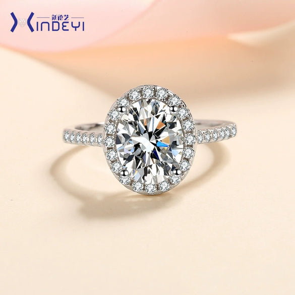 Wholesale Women's 925 Silver Ushaped Moissanite Ring Electroplated Simple Geometric Style