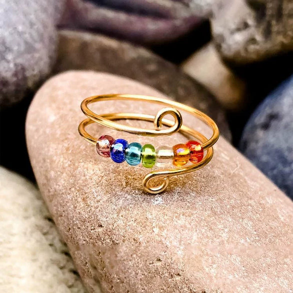 Wholesale Women's Silver Worry Ring With Geometric Pattern And Electroplating Treatment