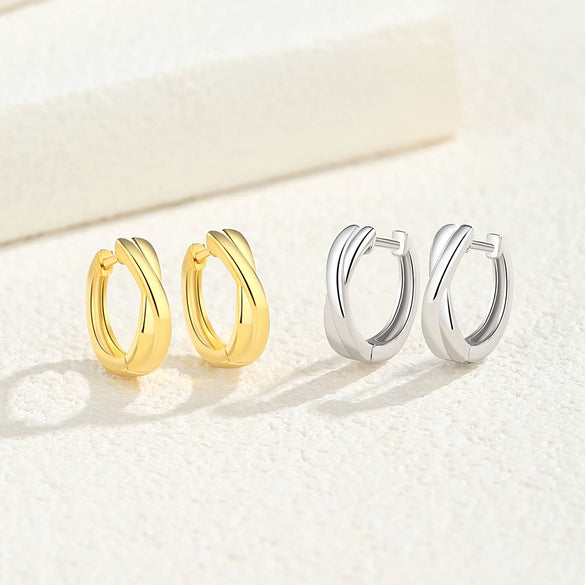 Wholesale Women's 225 Silver Xshaped Cross Electroplated Niche Geometric Earrings