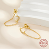 Wholesale Women's 925 Silver Zircon Moon Tassel Geometric Earrings