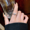 Wholesale Women's Silver Zircon Open Ring Copper Electroplating Heart Bow Geometric Shape