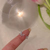 Wholesale Women's Silver Zircon Open Ring Copper Electroplating Heart Bow Geometric Shape