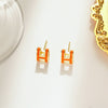 Wholesale Women's Silverplated Copper Oildrip Letter Earrings With Electroplating Process