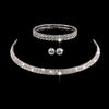 Wholesale Women's Silverplated Jewelry Set With Rhinestone Earrings Necklace And Bracelet In Love Water Drops Bell Pattern