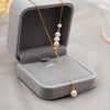 Wholesale Women's Simple Adjustable Clavicle Chain Necklace With Freshwater Pearl And Geometric Pattern Titanium Steel Accessories
