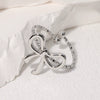 Wholesale Women's Simple All Match Cute Small Bowknot Opening Ring Gold Plated Stainless Steel
