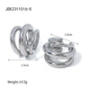Wholesale Women's Simple Allmatch Threelayer Ear Clip Earrings Jewelry In Ins Style Made Of Stainless Steel With Electroplating And Geometric Design