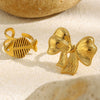Wholesale Women's Simple And Unique Stainless Steel 18K Goldplated Geometric Lines Bowknot Open Ring Jewelry