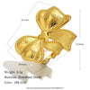 Wholesale Women's Simple And Unique Stainless Steel 18K Goldplated Geometric Lines Bowknot Open Ring Jewelry