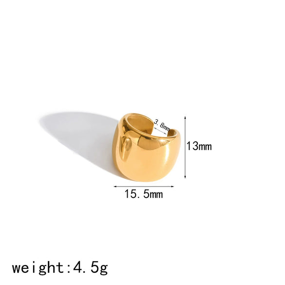 Wholesale Women's Simple And Versatile Geometric Stainless Steel Real Gold Plated Ear Cuff Earrings