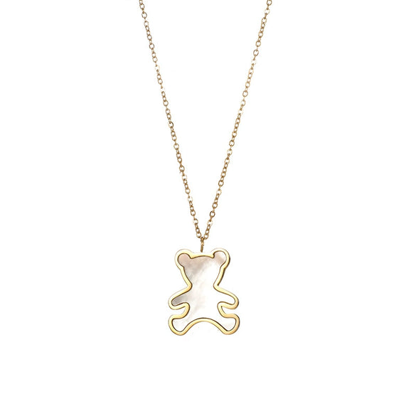 Wholesale Women's Simple Animal Pattern Titanium Steel Oshaped Chain Necklace With 18K Gold Electroplating