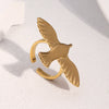 Wholesale Women's Simple Animal Zodiac Electroplated Stainless Steel Open Ring