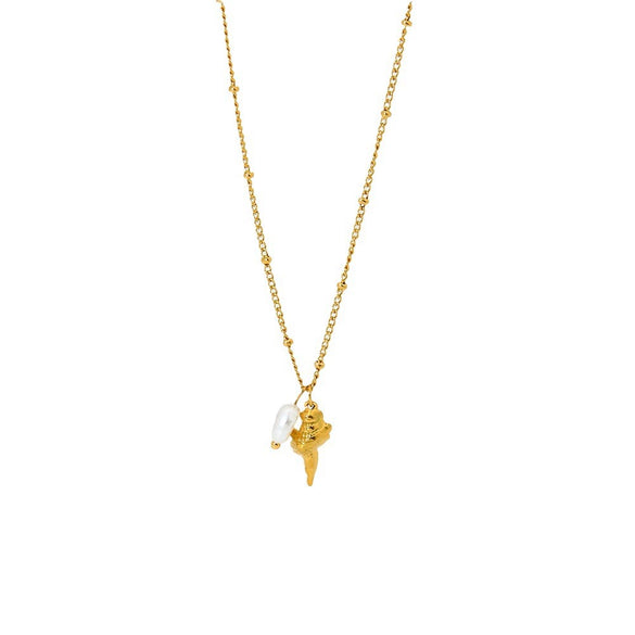 Wholesale Women's Simple Animal Zodiac Shell Pendant Stainless Steel 18K Gold Plated Necklace