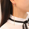 Wholesale Women's Simple Atmosphere Long Chain Tassel Earrings Alloy Geometric Electroplated