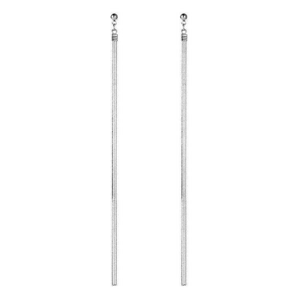 Wholesale Women's Simple Atmosphere Long Chain Tassel Earrings Alloy Geometric Electroplated