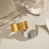 Wholesale Women's Simple Basic Summer Stainless Steel Bracelet With Striped Texture And Electroplating Processing