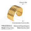 Wholesale Women's Simple Basic Summer Stainless Steel Bracelet With Striped Texture And Electroplating Processing