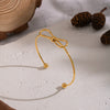 Wholesale Women's Simple Bow Plain Open Bracelet Ring Stainless Steel Electroplated Accessories