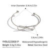 Wholesale Women's Simple Bow Plain Open Bracelet Ring Stainless Steel Electroplated Accessories