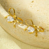 Wholesale Women's Simple Bow Titanium Steel Electroplated Diamond Earrings