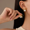 Wholesale Women's Simple Bow Titanium Steel Electroplated Diamond Earrings