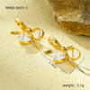 Wholesale Women's Simple Bow Titanium Steel Electroplated Diamond Earrings