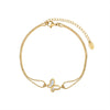 Wholesale Women's Simple Butterfly Anklet In Titanium Steel 18K Gold Plated With Animal Pattern